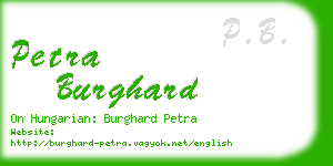 petra burghard business card